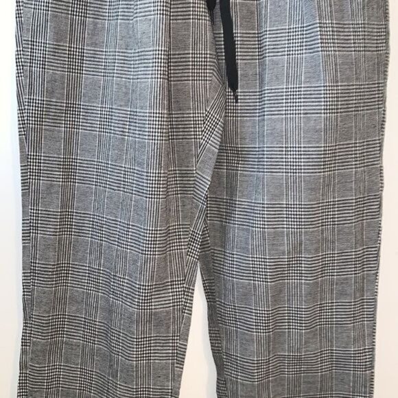 Shein Plaid Elastic Waist Drawstring Pants EU 36 / US 4 S Black & White Cotton/P - Picture 5 of 11